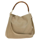 GUCCI Bamboo Shoulder Bag Leather 2way Beige Gold 001 2852 1577 0 Auth 139901-1