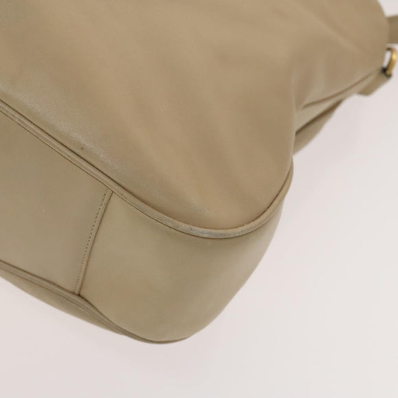 GUCCI Bamboo Shoulder Bag Leather 2way Beige Gold 001 2852 1577 0 Auth 139901