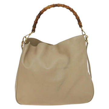 GUCCI Bamboo Shoulder Bag Leather 2way Beige Gold 001 2852 1577 0 Auth 139901 - 0