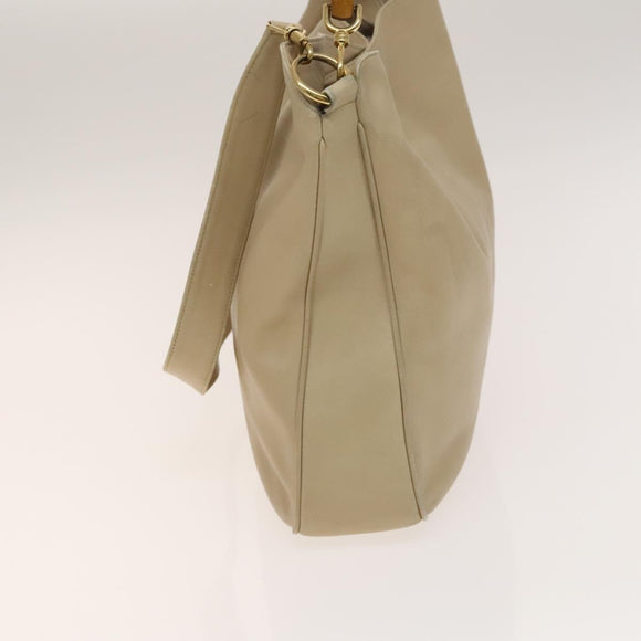 GUCCI Bamboo Shoulder Bag Leather 2way Beige Gold 001 2852 1577 0 Auth 139901