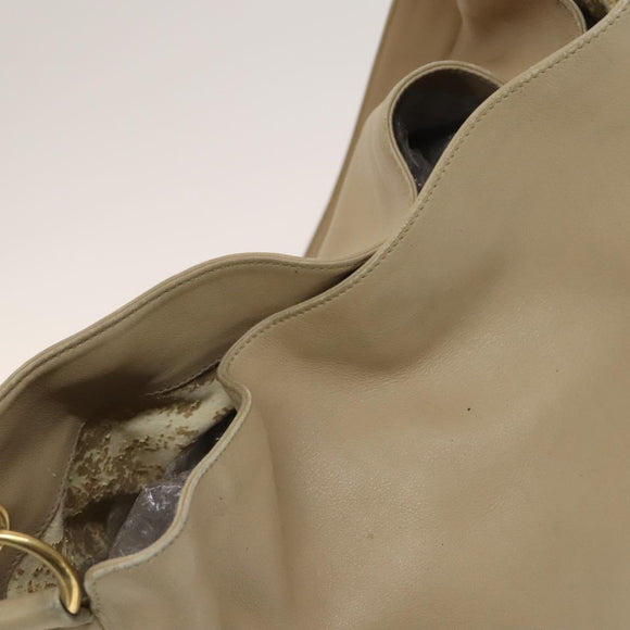 GUCCI Bamboo Shoulder Bag Leather 2way Beige Gold 001 2852 1577 0 Auth 139901