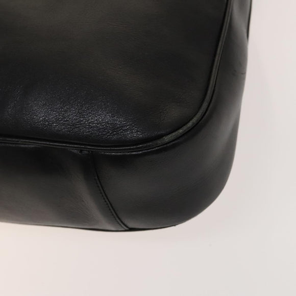 GUCCI Bamboo Shoulder Bag Leather 2way Black Gold 001 3444 1577 Auth 139902