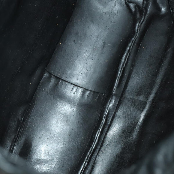 GUCCI Bamboo Shoulder Bag Leather 2way Black Gold 001 3444 1577 Auth 139902