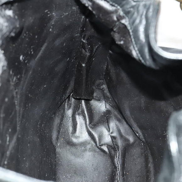 GUCCI Bamboo Shoulder Bag Leather 2way Black Gold 001 3444 1577 Auth 139902