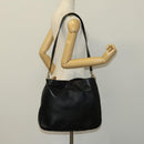 GUCCI Bamboo Shoulder Bag Leather 2way Black Gold 001 3444 1577 Auth 139902-22