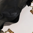 GUCCI Bamboo Shoulder Bag Leather 2way Black Gold 001 3444 1577 Auth 139902-6