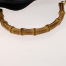 GUCCI Bamboo Shoulder Bag Leather 2way Black Gold 001 3444 1577 Auth 139902-9