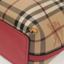BURBERRY Nova Check Tote Bag PVC Beige Pink gold Auth 139904-14