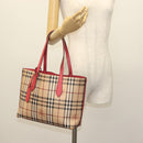 BURBERRY Nova Check Tote Bag PVC Beige Pink gold Auth 139904-21