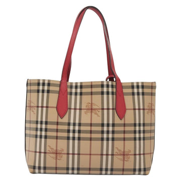 BURBERRY Nova Check Tote Bag PVC Beige Pink gold Auth 139904 - 0
