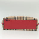 BURBERRY Nova Check Tote Bag PVC Beige Pink gold Auth 139904-5