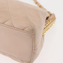 CHANEL Matelasse Chain Shoulder Bag Lamb Skin Pink Gold CC Auth 139905V-11