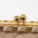 CHANEL Matelasse Chain Shoulder Bag Lamb Skin Pink Gold CC Auth 139905V-14