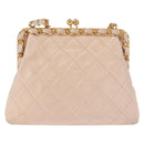 CHANEL Matelasse Chain Shoulder Bag Lamb Skin Pink Gold CC Auth 139905V-2