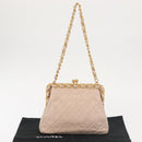 CHANEL Matelasse Chain Shoulder Bag Lamb Skin Pink Gold CC Auth 139905V-22