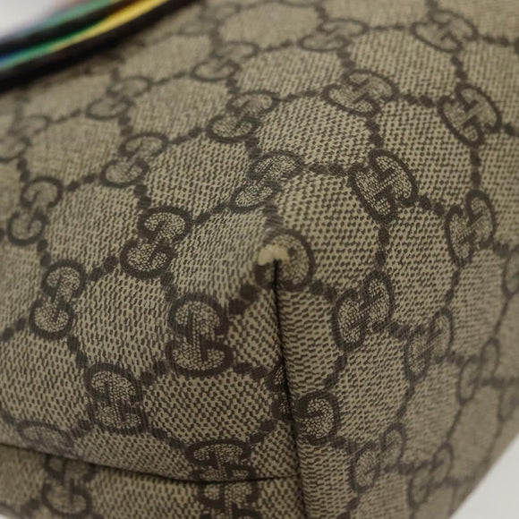 GUCCI GG Supreme Hand Bag PVC Beige Gold 550768 Auth 139907