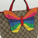 GUCCI GG Supreme Hand Bag PVC Beige Gold 550768 Auth 139907-17