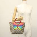 GUCCI GG Supreme Hand Bag PVC Beige Gold 550768 Auth 139907-22