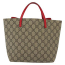 GUCCI GG Supreme Hand Bag PVC Beige Gold 550768 Auth 139907-2