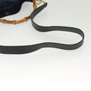 GUCCI Bamboo Shoulder Bag Leather 2way Black Gold 001 1638 Auth 139908-9
