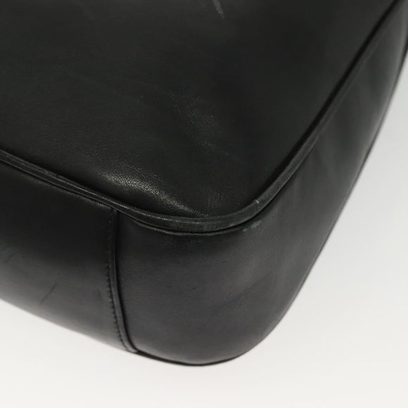 GUCCI Bamboo Shoulder Bag Leather 2way Black Gold 001 1638 Auth 139908