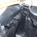 GUCCI Bamboo Shoulder Bag Leather 2way Black Gold 001 1638 Auth 139908-20