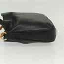 GUCCI Bamboo Shoulder Bag Leather 2way Black Gold 001 1638 Auth 139908-5