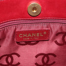 CHANEL Hand Bag Leather Red Gold CC Auth 139910V-14