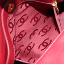 CHANEL Hand Bag Leather Red Gold CC Auth 139910V-19