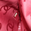 CHANEL Hand Bag Leather Red Gold CC Auth 139910V-20