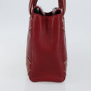 CHANEL Hand Bag Leather Red Gold CC Auth 139910V-4