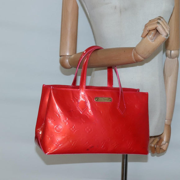 LOUIS VUITTON Monogram Vernis Wilshire PM Hand Bag Rose Pop M93643 Auth 139915
