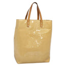 LOUIS VUITTON Monogram Vernis Reade MM Hand Bag Beige M91141 LV Auth 139916-1