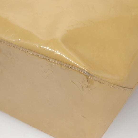 LOUIS VUITTON Monogram Vernis Reade MM Hand Bag Beige M91141 LV Auth 139916