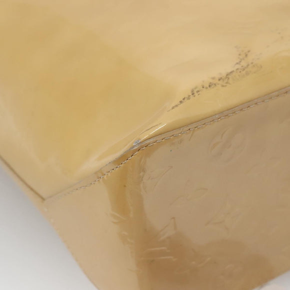 LOUIS VUITTON Monogram Vernis Reade MM Hand Bag Beige M91141 LV Auth 139916