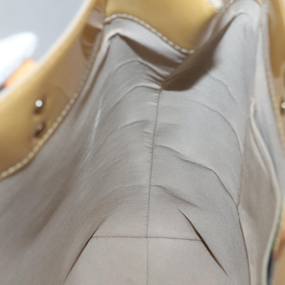 LOUIS VUITTON Monogram Vernis Reade MM Hand Bag Beige M91141 LV Auth 139916