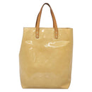 LOUIS VUITTON Monogram Vernis Reade MM Hand Bag Beige M91141 LV Auth 139916-13