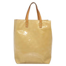 LOUIS VUITTON Monogram Vernis Reade MM Hand Bag Beige M91141 LV Auth 139916-2