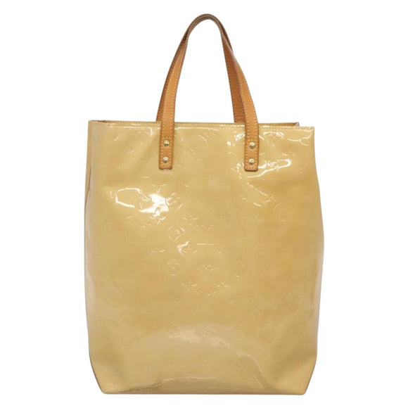 LOUIS VUITTON Monogram Vernis Reade MM Hand Bag Beige M91141 LV Auth 139916