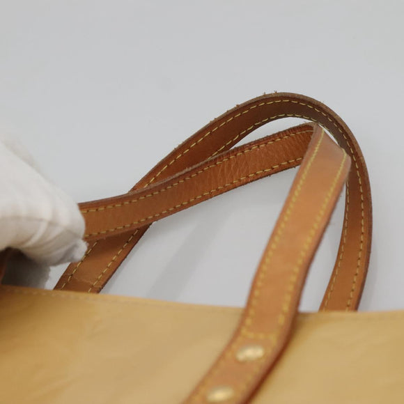 LOUIS VUITTON Monogram Vernis Reade MM Hand Bag Beige M91141 LV Auth 139916