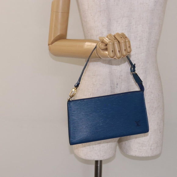 LOUIS VUITTON Epi Pochette Accessoires Pouch Blue M52985 LV Auth 139925
