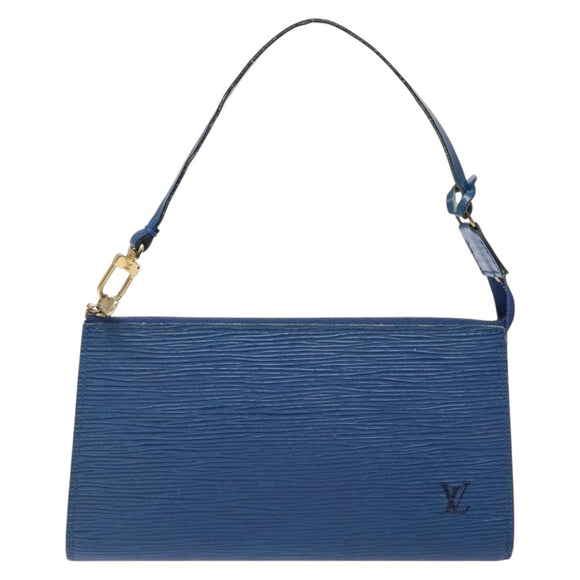 LOUIS VUITTON Epi Pochette Accessoires Pouch Blue M52985 LV Auth 139925