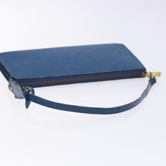 LOUIS VUITTON Epi Pochette Accessoires Pouch Blue M52985 LV Auth 139925