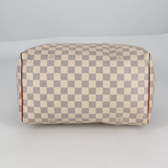 LOUIS VUITTON Damier Azur Speedy 30 Hand Bag N41533 LV Auth 139928