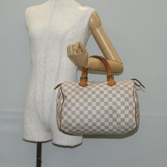 LOUIS VUITTON Damier Azur Speedy 30 Hand Bag N41533 LV Auth 139928