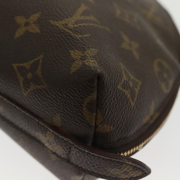 LOUIS VUITTON Monogram Trousse Demi Ronde Cosmetic Pouch M47520 LV Auth 139929