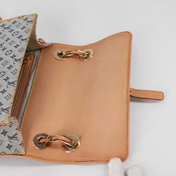 LOUIS VUITTON Monogram Mini Camille Chain Shoulder Bag Blue M92002 Auth 139930V