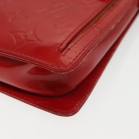 LOUIS VUITTON Monogram Vernis Motto Accessory Pouch Red M91137 LV Auth 139932