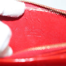 LOUIS VUITTON Monogram Vernis Motto Accessory Pouch Red M91137 LV Auth 139932-20