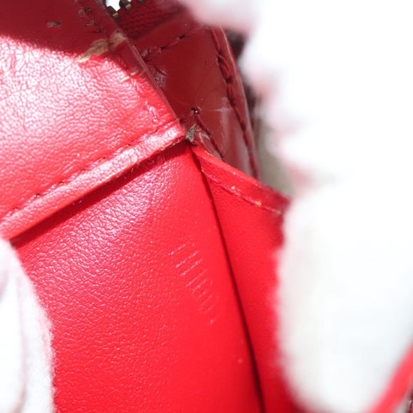 LOUIS VUITTON Monogram Vernis Motto Accessory Pouch Red M91137 LV Auth 139932